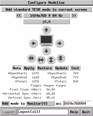 xf86cfg - Modelines