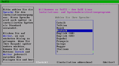 Yast2 im Textmodus